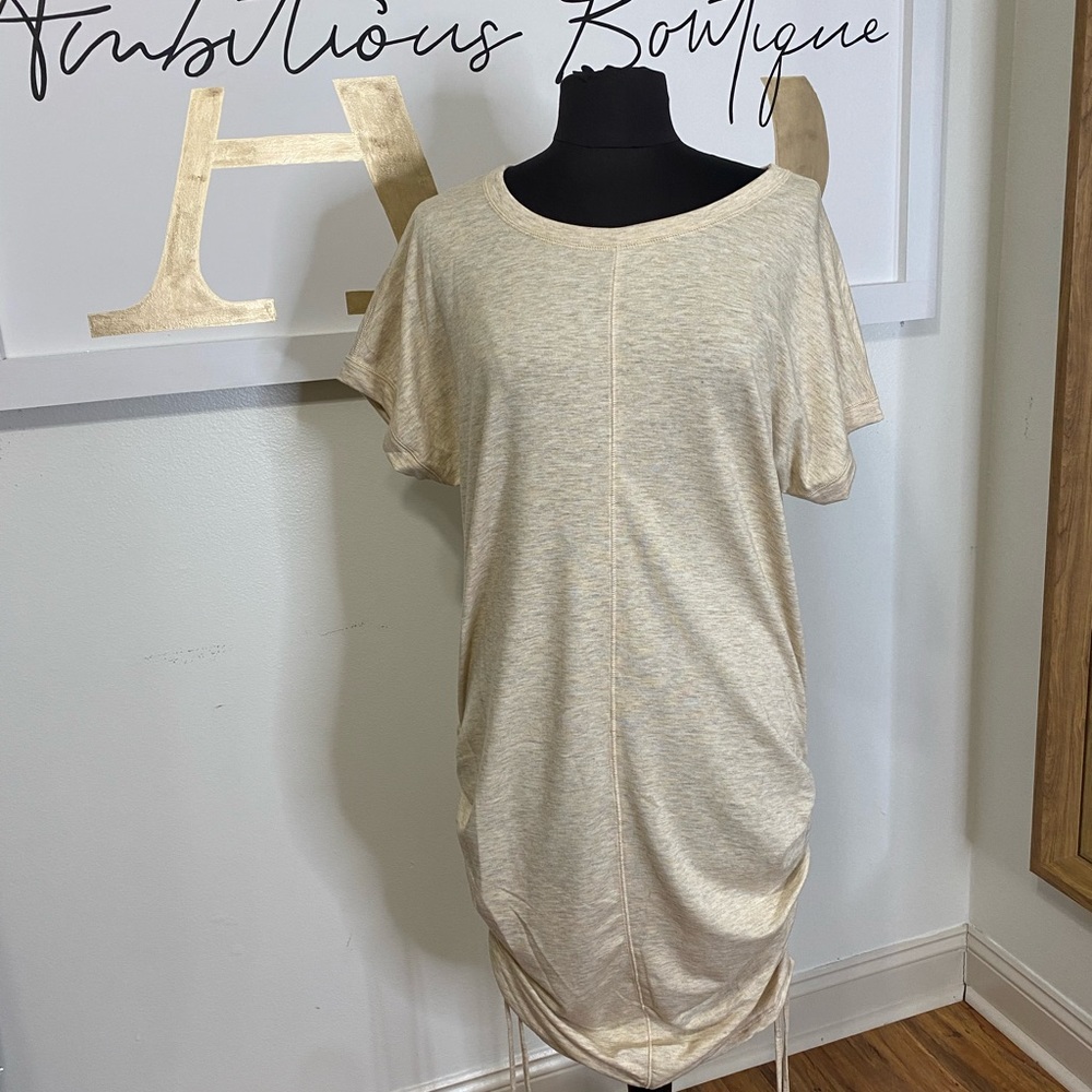 Ruched side dress.